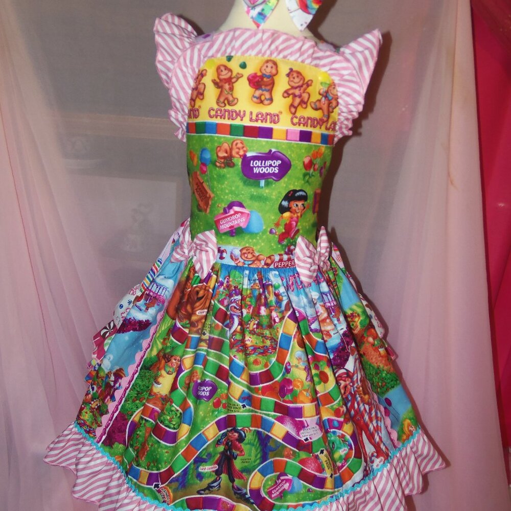 Candyland Board Game Girls Dress and Bow